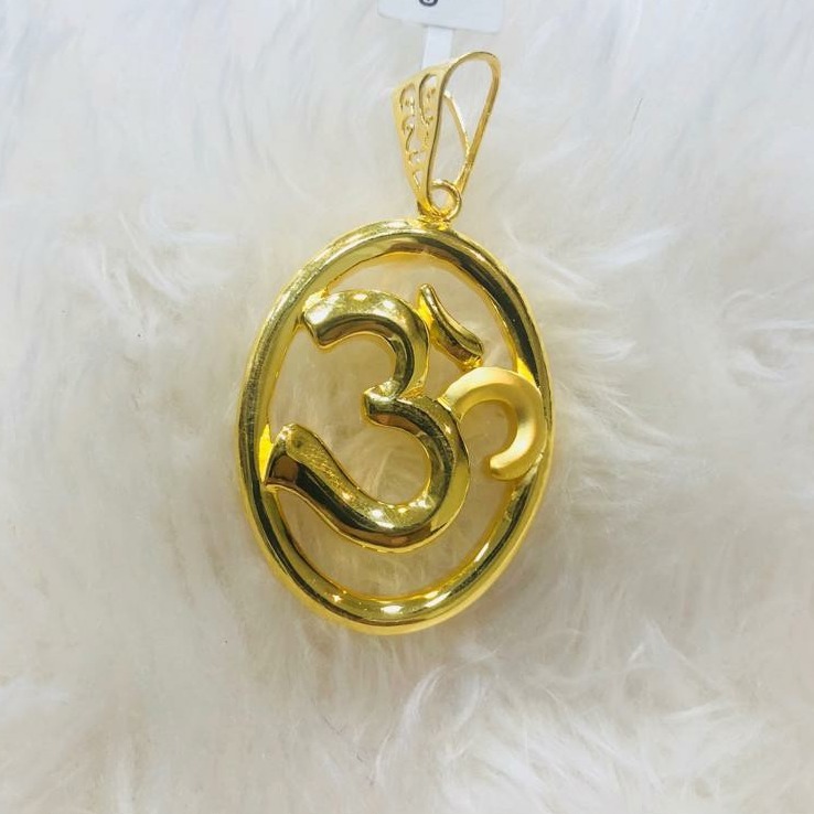 916 gold om chain pendant