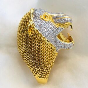916 gold Gents lion ring
