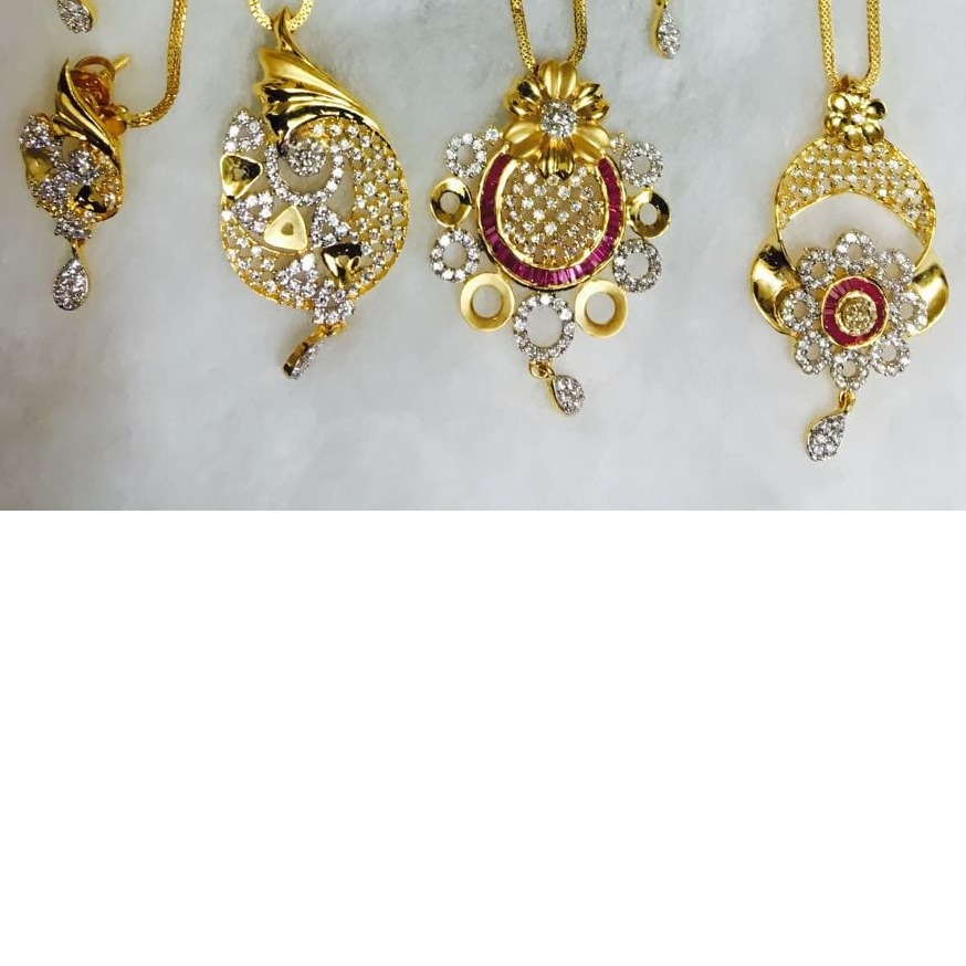 916 gold cz chain pendant set cps-0004 - Image 2