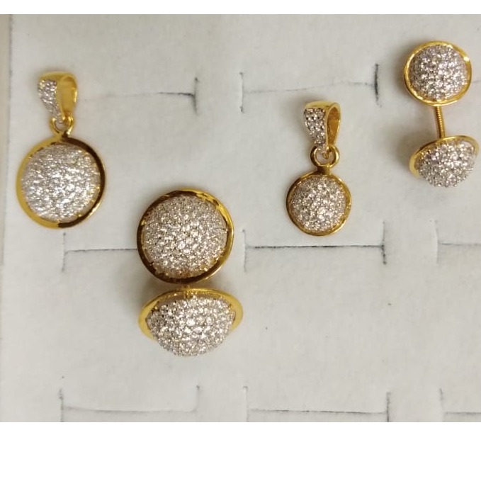 916 cz round pendant set ps-0001