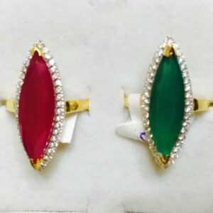 916 gold rani Green Diamond Ladies Ring LR-0002
