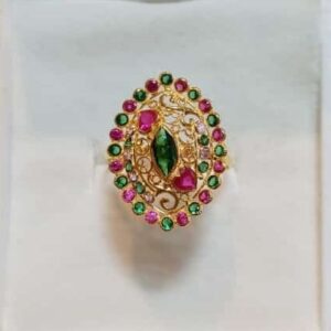 916 gold rani green diamond ladies ring