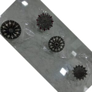 Silver antique black oxidised butti