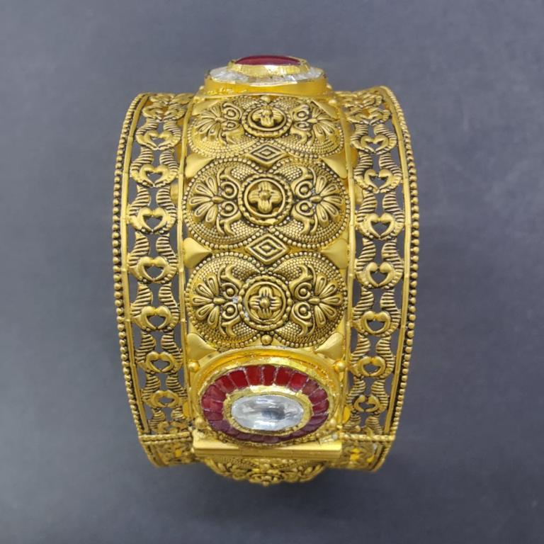GOLD CERTIFIED MODERN DESIGNER WOMEN BANGLE SET - Image 2