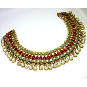Gold 22k 916 antique color stone set