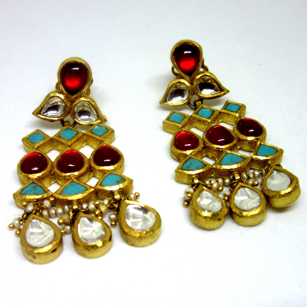 Gold 22k 916 antique color stone set - Image 2