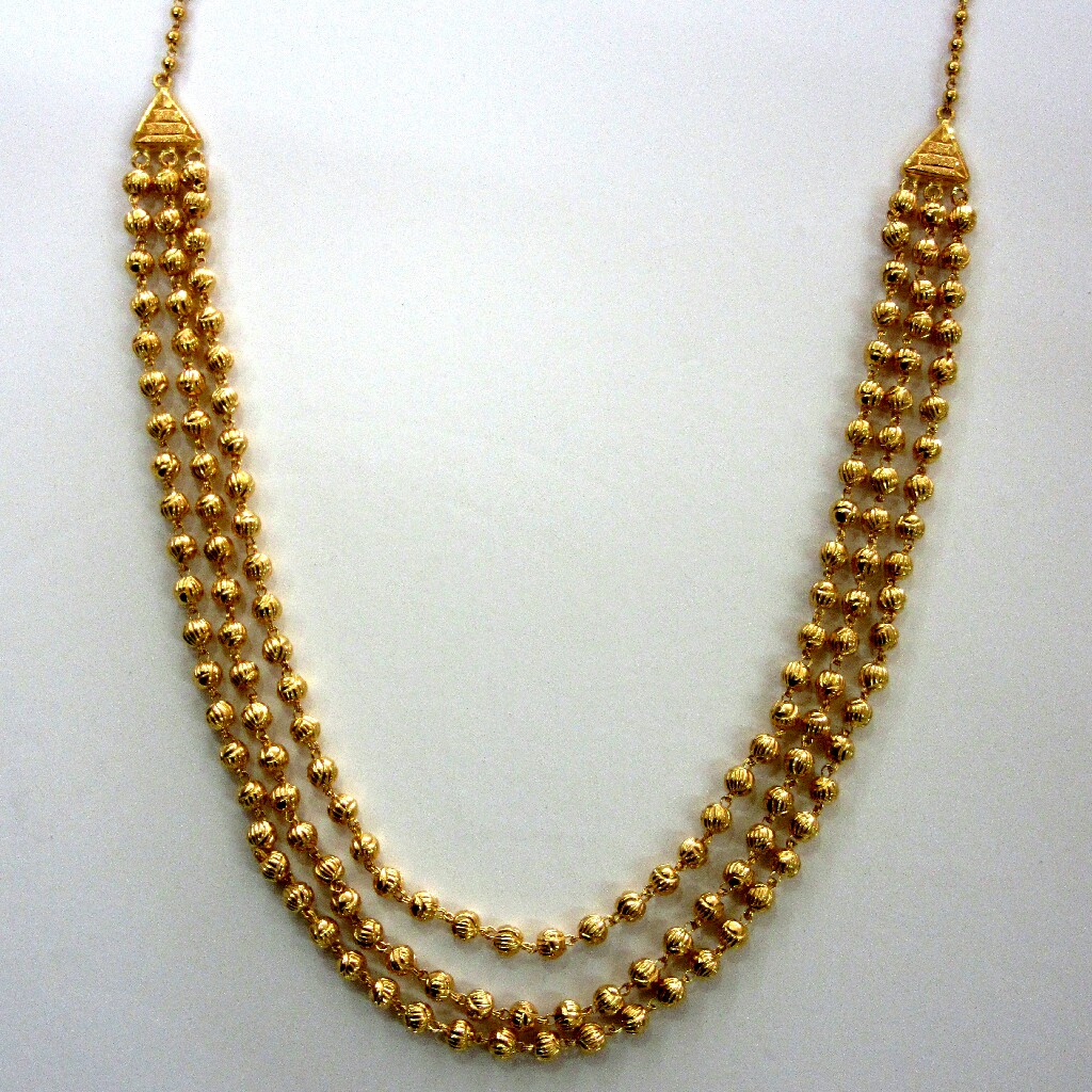 22k 916 Hallmark 3 Line Mala - Image 2