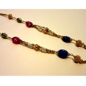 22k 916 hallmark antique colorful stone mala