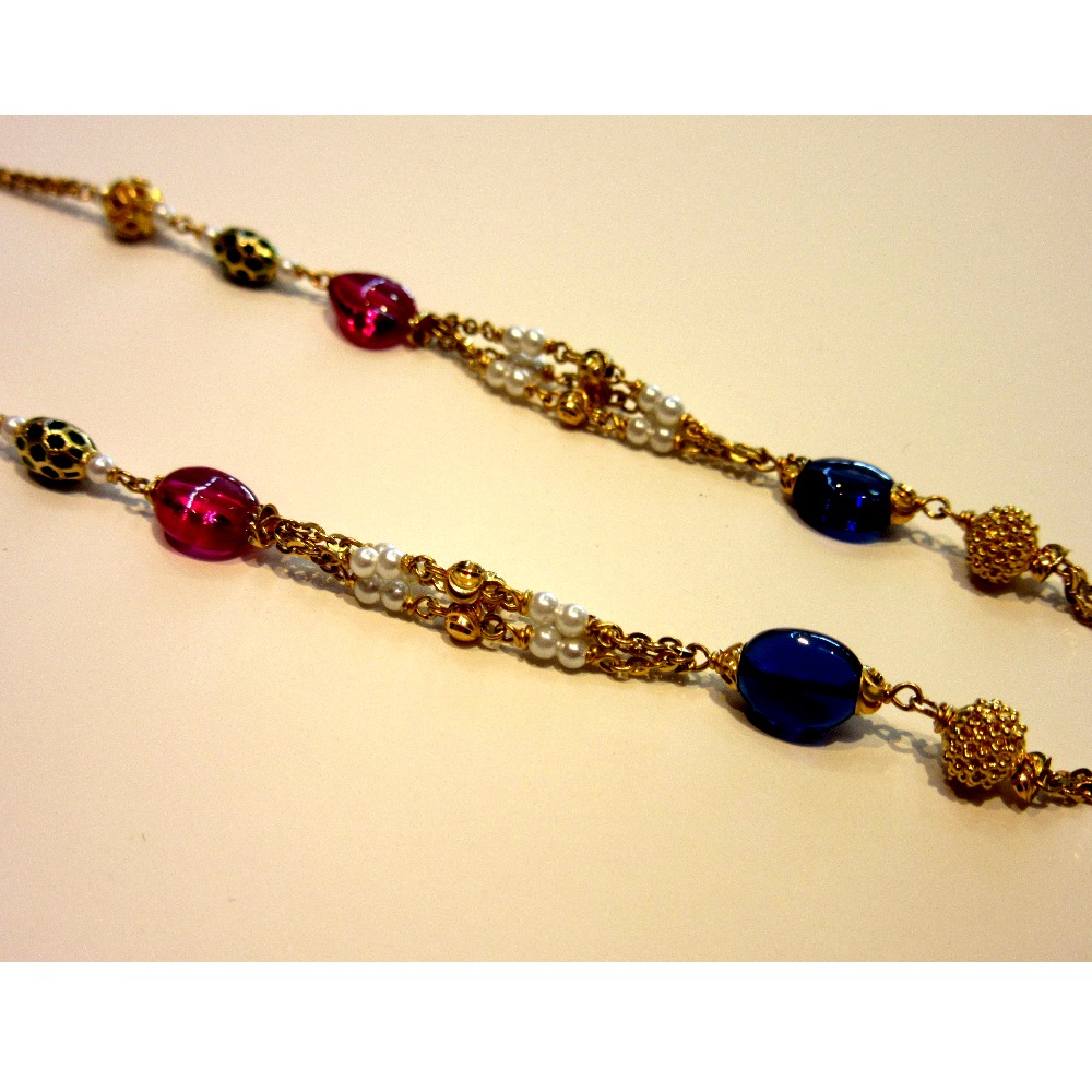 22k 916 hallmark antique colorful stone mala - Image 2