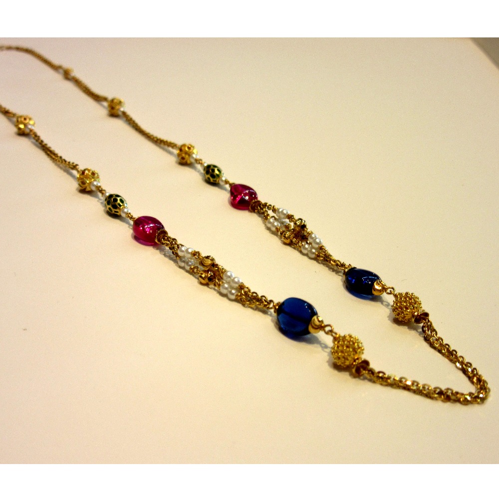 22k 916 hallmark antique colorful stone mala