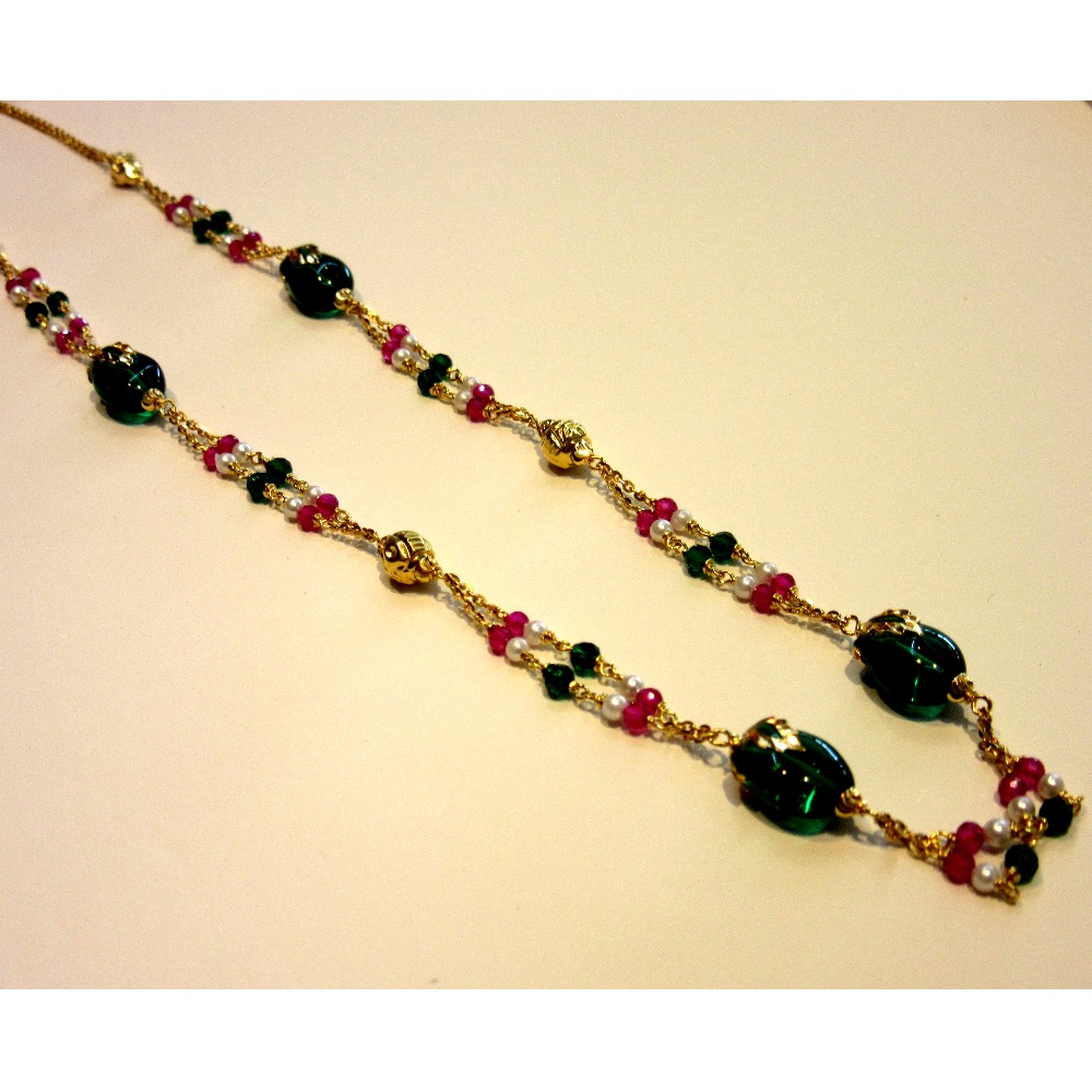 22k 916 hallmark antique colorful stone mala - Image 3