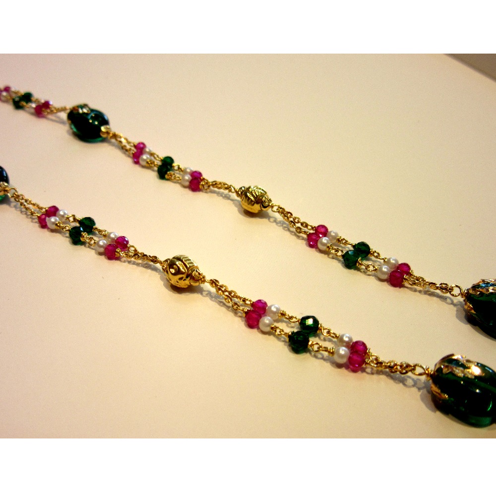 22k 916 hallmark antique colorful stone mala - Image 2