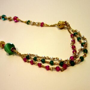 22k 916 Hallmark Antique Color Stone Mala