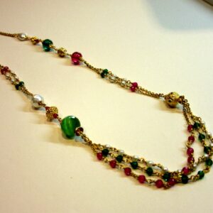 22k 916 Hallmark Antique Color Stone Mala