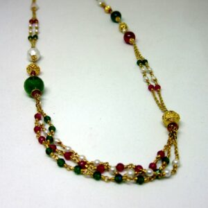 22k 916 Hallmark Antique Color Stone Mala
