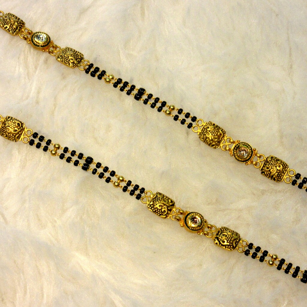 Gold 22k classic jadtar mangalsutra - Image 3