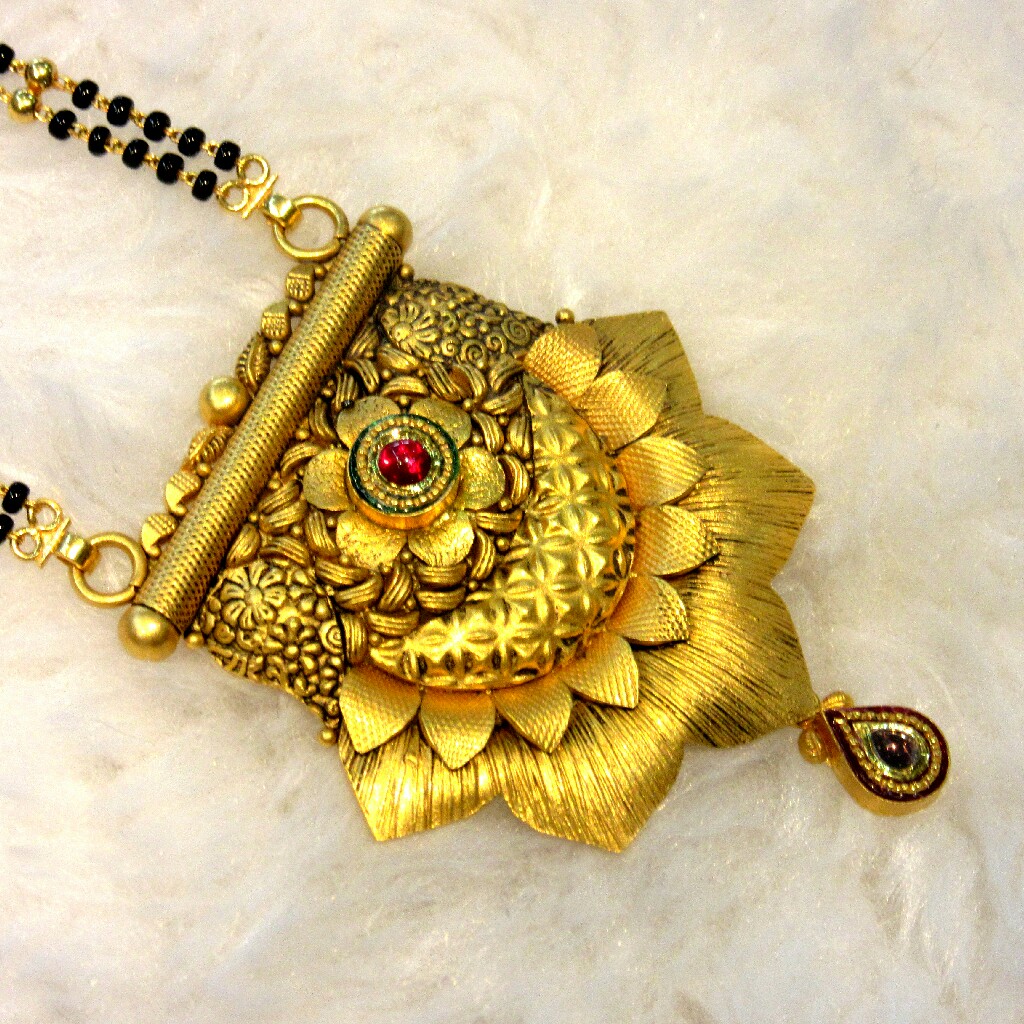 22k 916 semi oxidized mangalsutra - Image 2