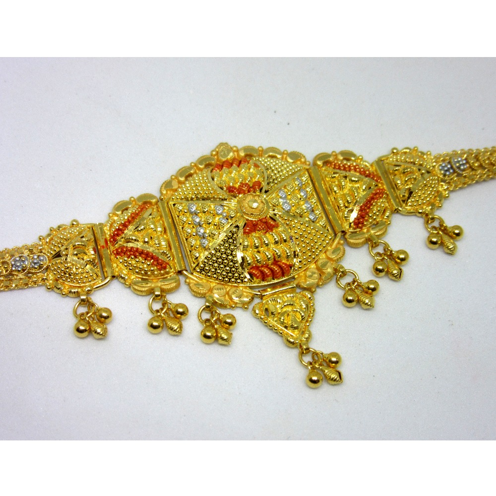 gold hallmark culcutti colorful bajubandh - Image 2