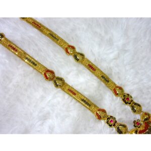 Gold 22k hm916 designer culcutti colorful necklace set