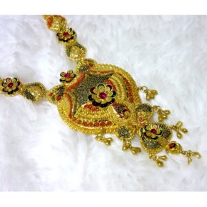 Gold 22k hm916 designer culcutti colorful necklace set