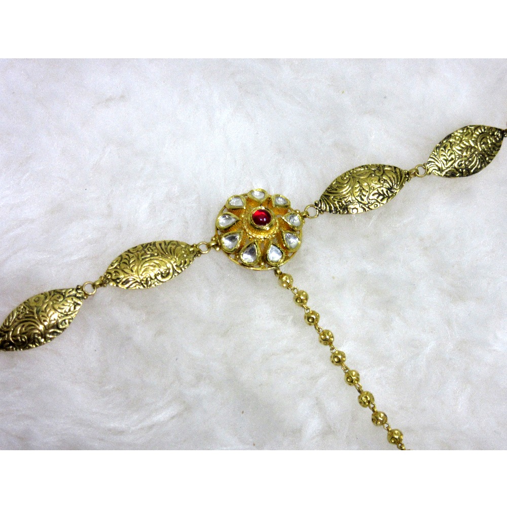 Gold 22k hm916 antique jadtar handchain - Image 3