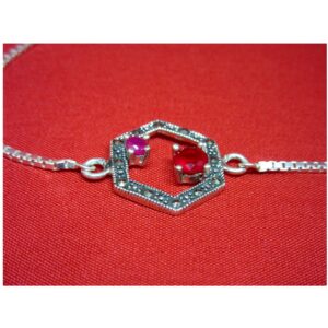 Silver 925 classic design red stone bracelet sb925-7