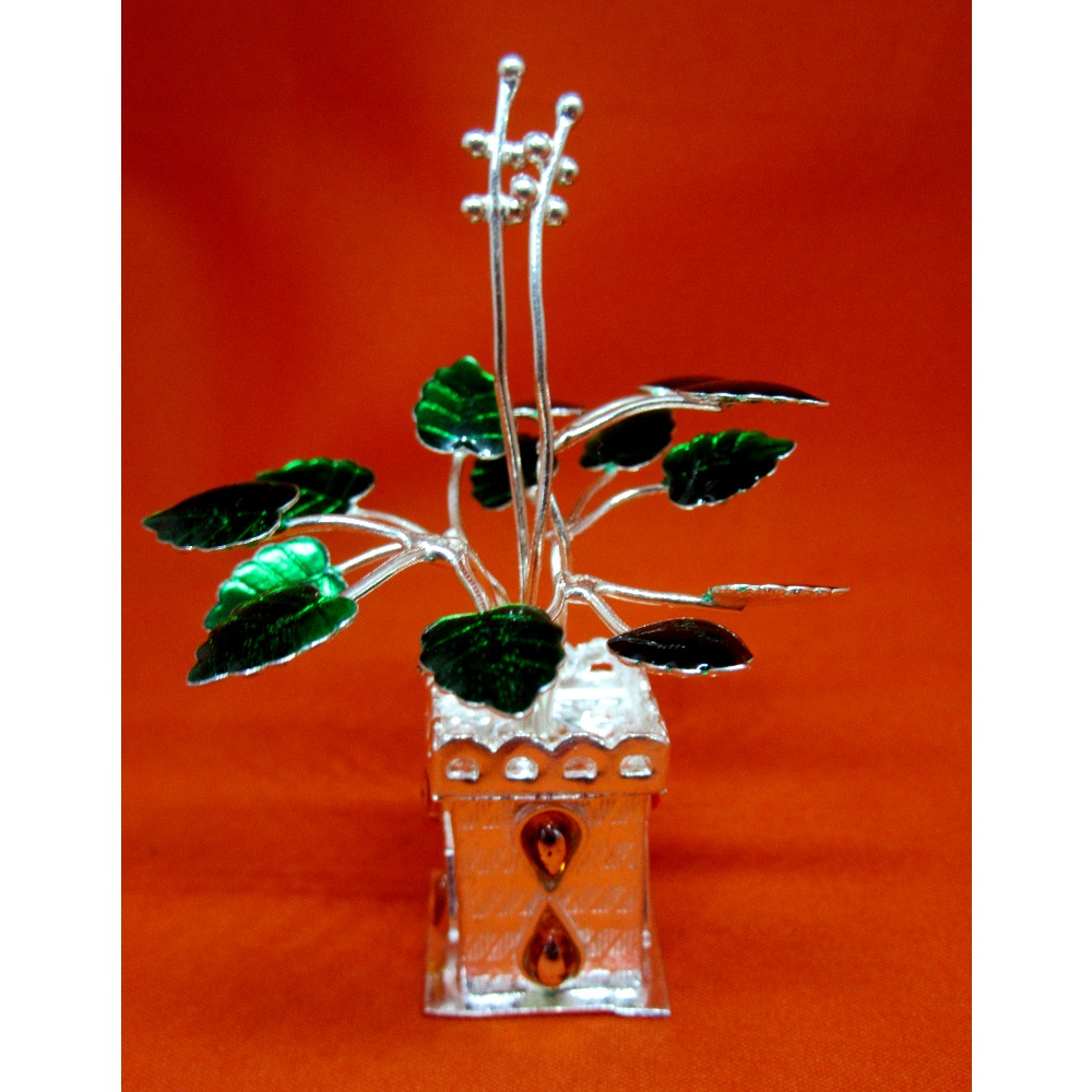 Silver tulshi kyara for pooja - Image 3
