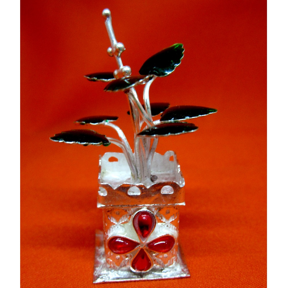 Silver tulshi kyara for pooja - Image 2