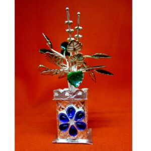 Silver tulshi kyara multicolor stone meena design