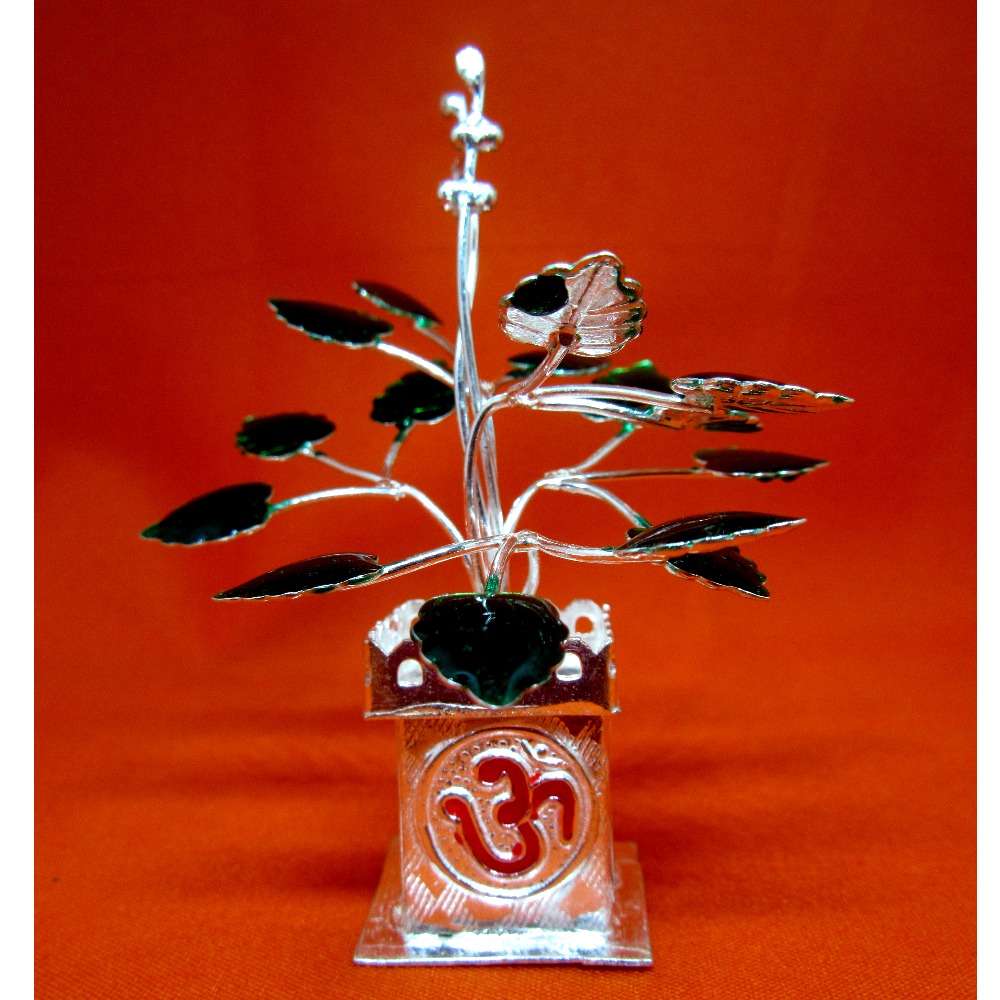 Silver tulshi kyara multicolor stone meena design - Image 3