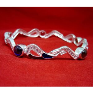 Silver 925 round stone meena dailywear bangles sk925-9