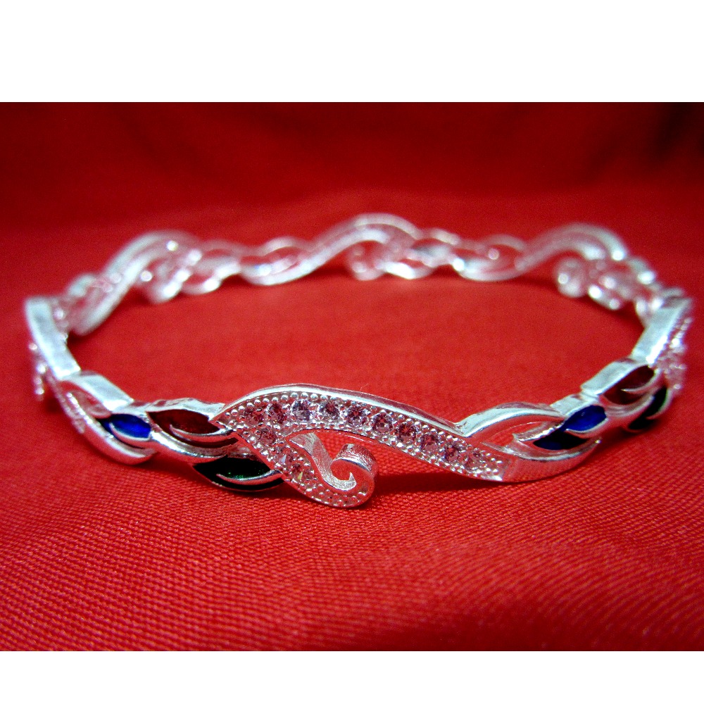Silver 925 dailywear bangles fancy meena sk925-24 - Image 2