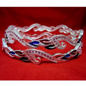 Silver 925 dailywear bangles fancy meena sk925-24