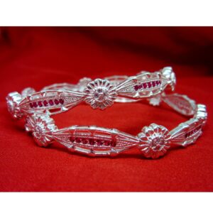 Silver 925 rani color diamond bangels for regular use sk925-12