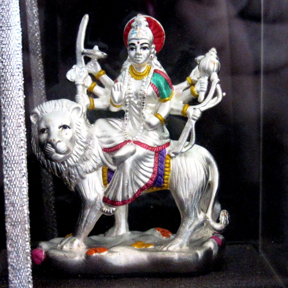 Silver 999 emerald durga maa statue(murti) mrt-269