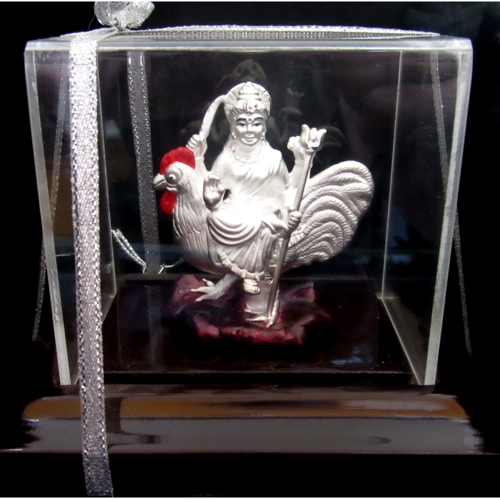 Silver emrald bahuchar maa statue(murti) mrt-266 - Image 2