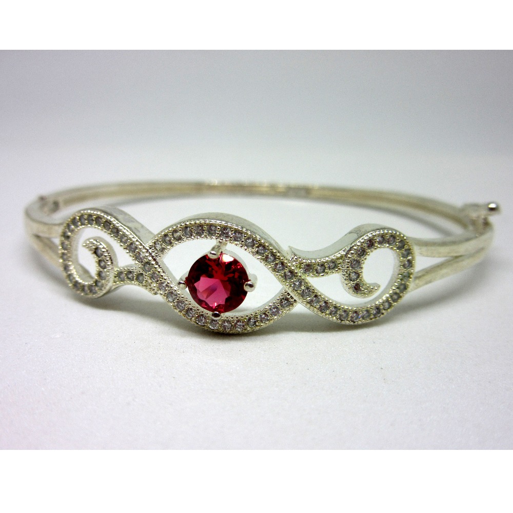 Silver 925 pink stone classic bracelet sb925-5 - Image 2