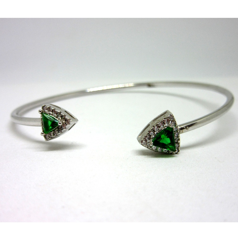Silver 925 green stone adjustable bracelet sb925-9 - Image 2