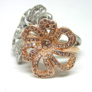 Silver 925 2 in 1 rose gold polis ring sr925-216