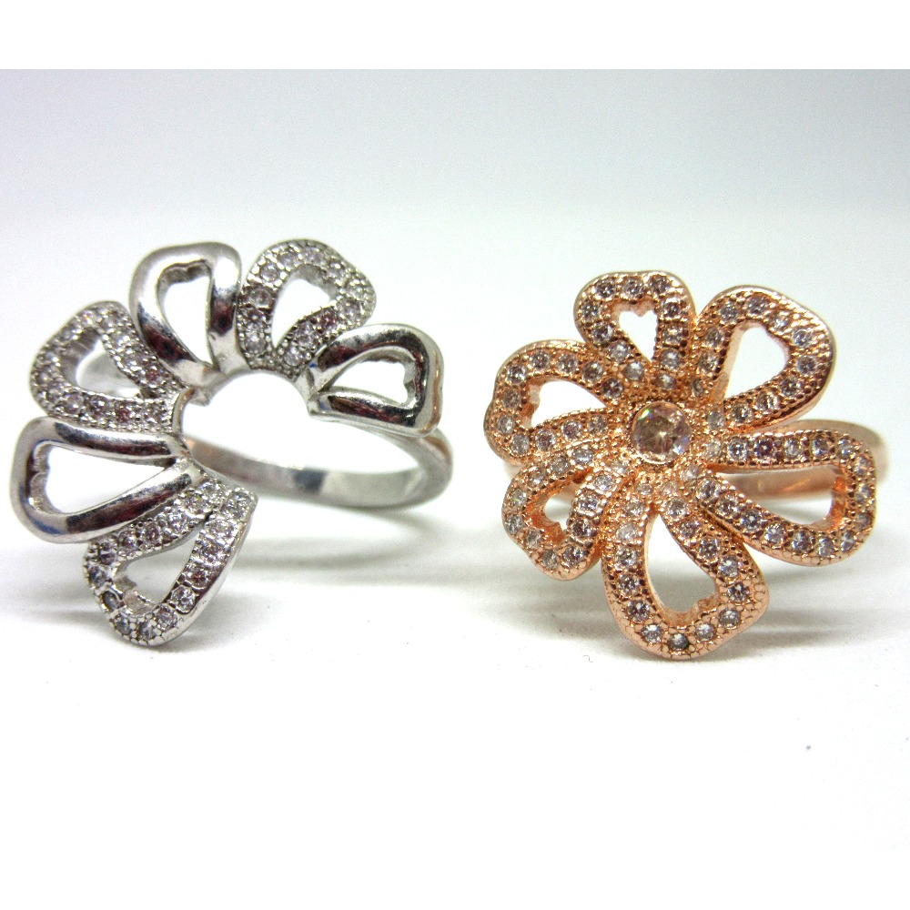 Silver 925 2 in 1 rose gold polis ring sr925-216 - Image 3