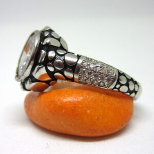 Silver 925 single stone oxidised ring for gents sr925-208