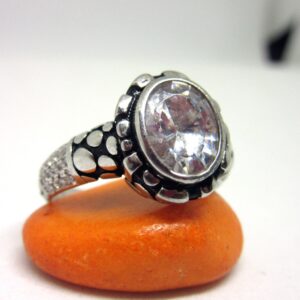 Silver 925 single stone oxidised ring for gents sr925-208