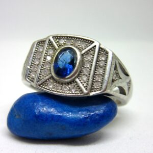 Silver 925 blue stone ring for gents sr925-99