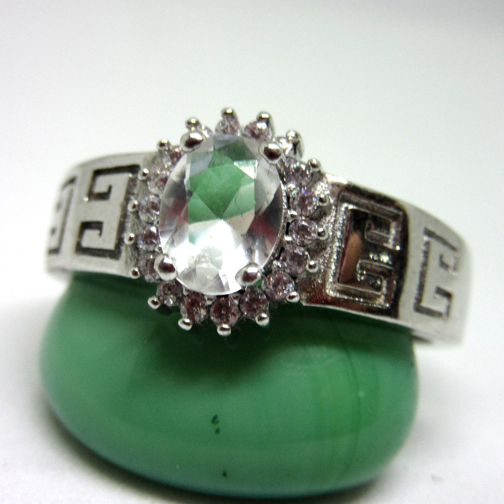 Silver 925 single oval shape stone ring sr925-50 - Image 2