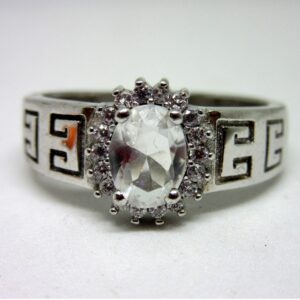 Silver 925 single oval shape stone ring sr925-50