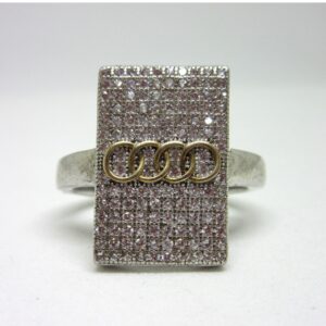 Silver 925 audi logo ring for gents sr925-112
