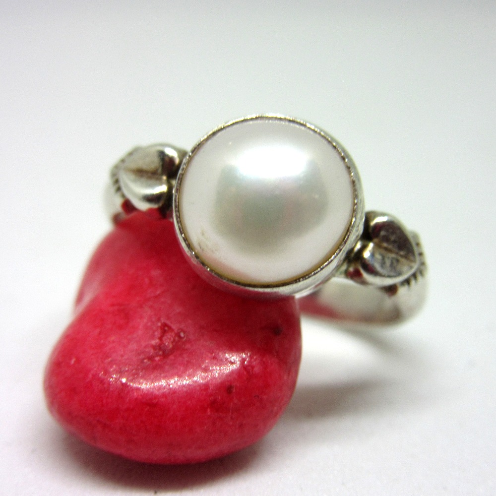 Silver 925 pearl ring sr925-213 - Image 2