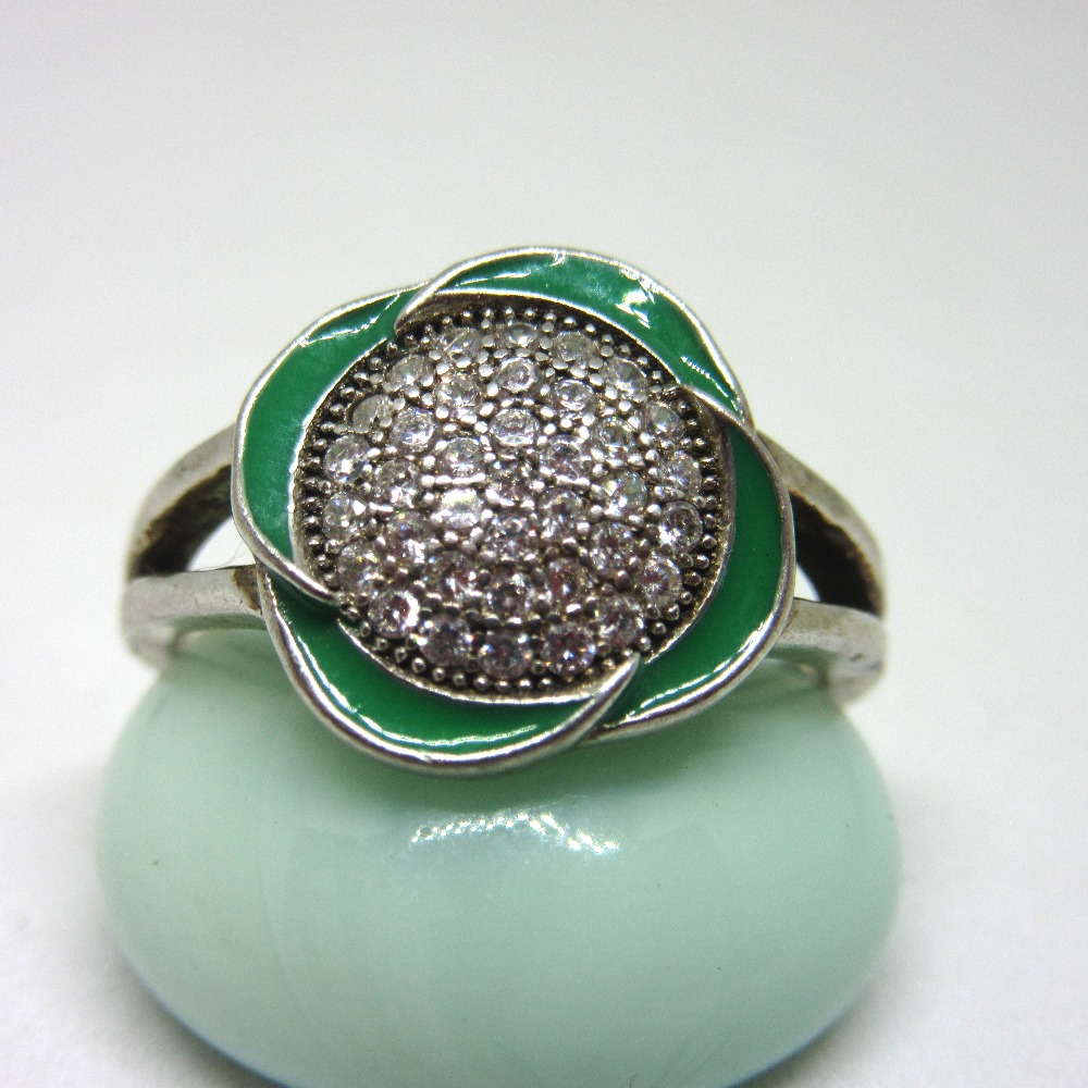 Silver 925 classic green meena ring sr925-84 - Image 2