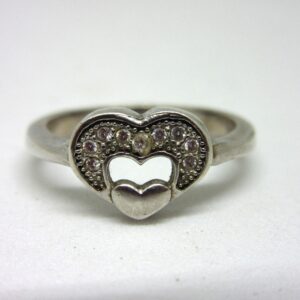 Silver 925 double heart ring sr925-120