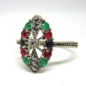 Silver 925 colorful multicolor diamond ring sr925-290